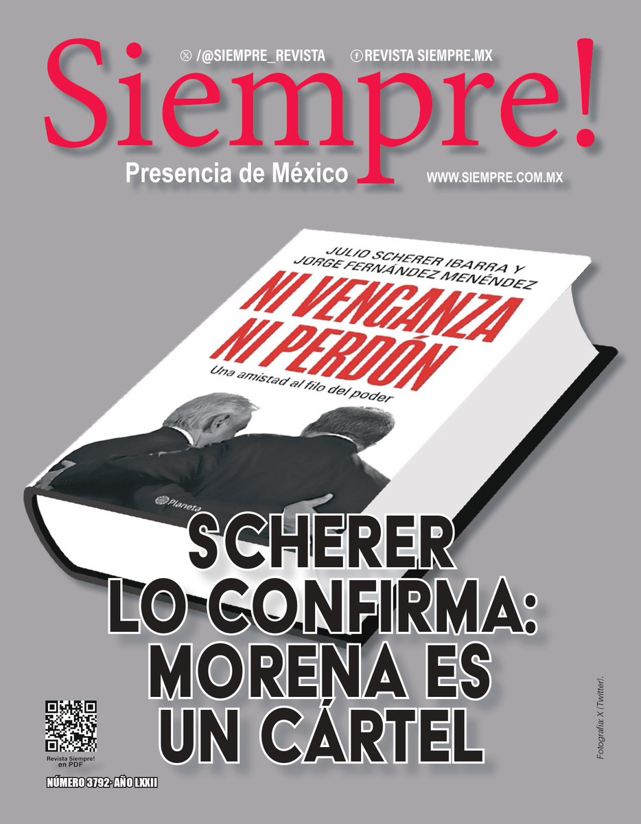 El libro de Julio Scherer “Ni perdón, ni olvido”, es un golpe de guillotina. Su valor más importante radica en que Morena llegó al poder financiado por el crimen organizado y que México lleva siete años bajo el control de un régimen político criminal.
siempre.mx/2026/02/schere…