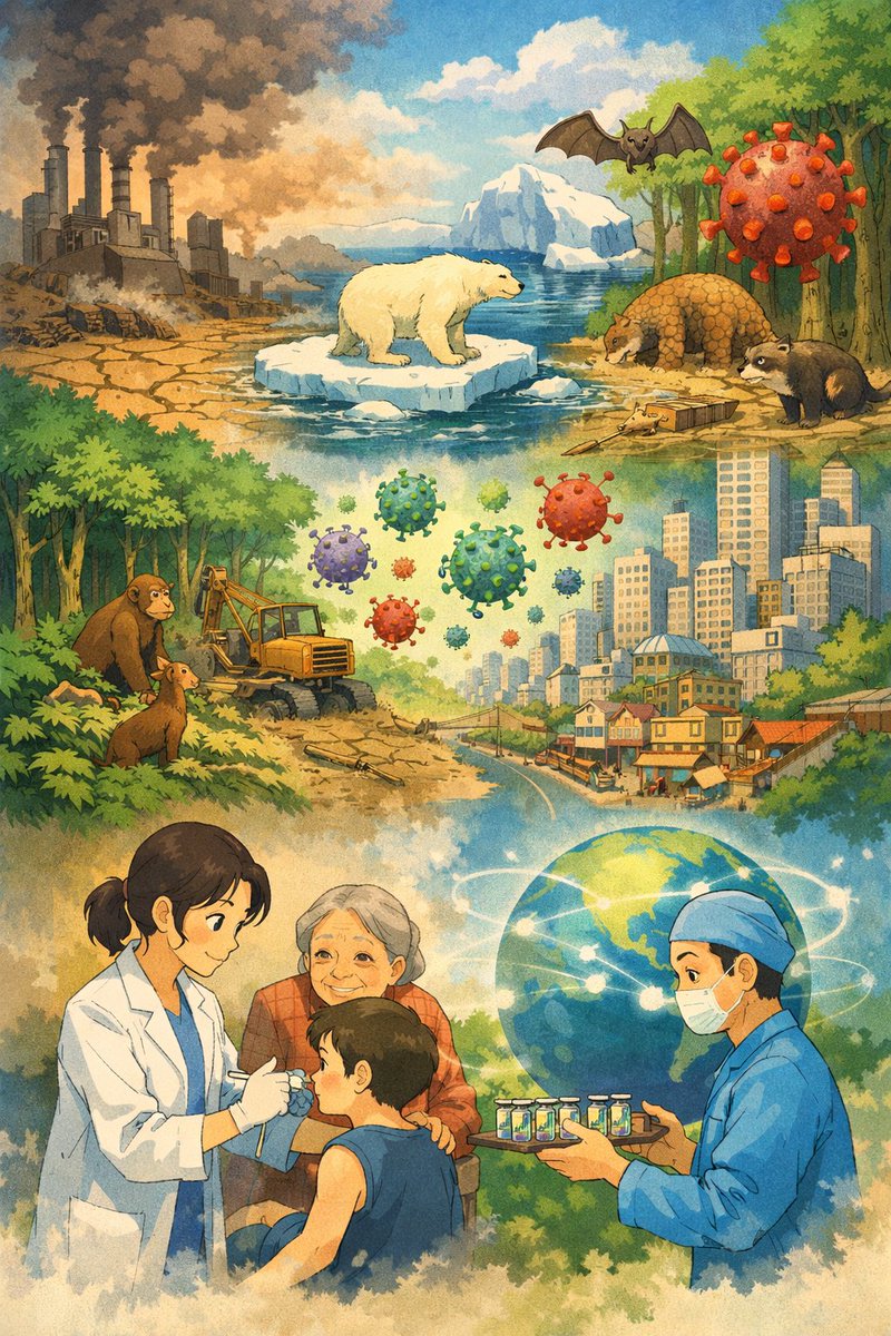 No nation can deny the facts 👇:
• GHG emissions are driving the climate crisis
• Deforestation, urbanization &amp; agricultural expansion raise the risk of zoonotic spillovers &amp; pandemics
• Vaccines save lives

Science must guide decision-making.

Nature has no borders. Diseases