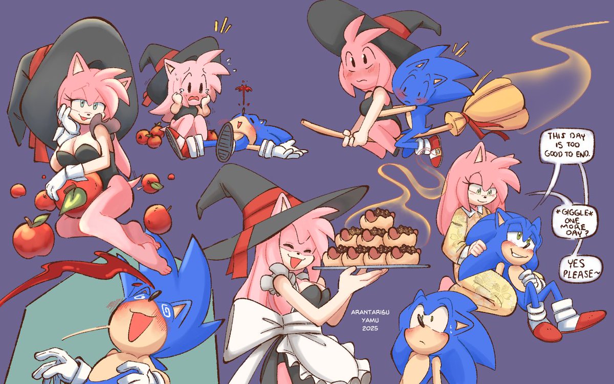 Reposting: Sonamy Witch/Maid
Sonic and Tall Girlfriend

Still Adorable😭 ✨
(New art is on the way)
#SonicTheHedgehog #SonAmy