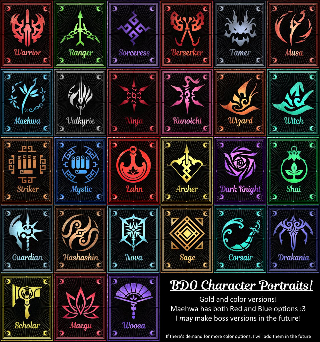Check out these amazing BDO class icons by adventurer Woles! 🎨 From ...