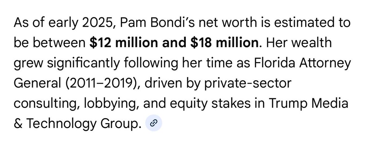 <a href="/ImBreckWorsham/">ThePatrioticBlonde🇺🇸</a> <a href="/AGPamBondi/">Attorney General Pamela Bondi</a> That is how she makes her $$$ - making sure she gets paid for stopping Pedo prosecutions …nasty racket <a href="/jkbjournalist/">julie k. brown</a> <a href="/JulietteBryant/">EPSTEIN SURVIVOR - JULIETTE ROSE BRYANT🌈❤️⚔️</a>
