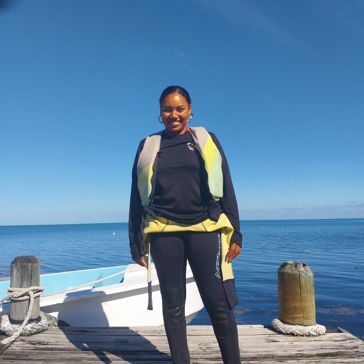 bzeadventures's tweet photo. Meet the Team:

Nancy grew up in Placencia, Stann Creek District.
She first started guiding on Long Caye 2019 and rejoined in 2025.

Her family owned Morris Caye, an island off the coast of Placencia and she grew up between the mainland and the island, as well as visiting islands in the region and exploring the ocean from an early age.

Her career has included waitressing, Montessori teaching, running a summer art school and working in hotels in Belize.

She volunteered to help with coral restoration throughout the coast of Belize in 2018 and transitioned into guiding, where she shares her real passion for marine life. She also harvests seaweed off-season.

Nancy is multi-talented, and always catches the most fish on our excursions outside of the marine park.

#OffTheWallBelize #BelizeAdventures #BelizeAdventure #SlickrockAdventures #GloversReefAtoll #LongCaye #Belize #IslandVibes #IslandLife #EcoResort #DivingBelize #BelizeDiving