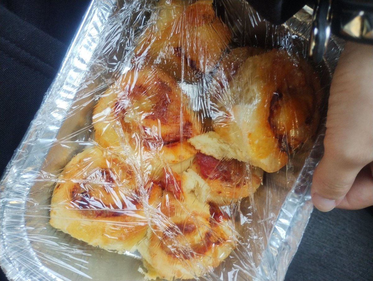 Pizza rolls I made (First one is vegetarian for a friend)