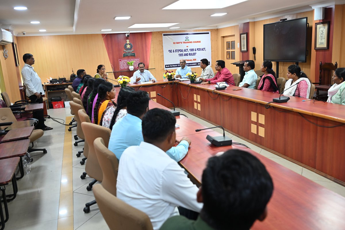 DirBpspa's tweet photo. BPSPA, Bhubaneswar organised a 2-day Specialized Training Course on the SC &amp; ST (Prevention of Atrocities) Act, 1989 and the Protection of Civil Rights Act, 1955 along with the relevant Rules from 11.02.2026 to 12.02.2026. Officers of various ranks from across the State. https://t.co/KzGuDvjfV0