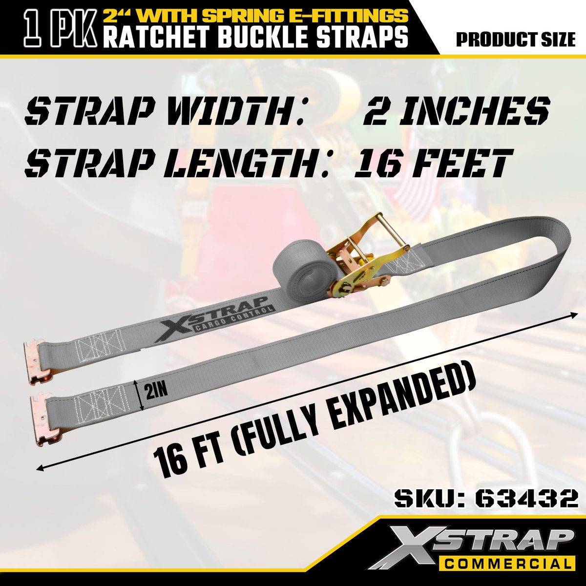 smk_co's tweet image. 🚚 Xstrap 63432 2"x16' ratchet strap—1467 lbs SWL, reinforced polyester &amp;amp; spring E-fittings. Quick-release, scratch-proof, built for safe cargo &amp;amp; efficient transport. 
📧 ceciliawu@prowintool.com🌐 xstrap.com 
#xstrap #ratchetstrap #cargocontrol #tiedownsolutions