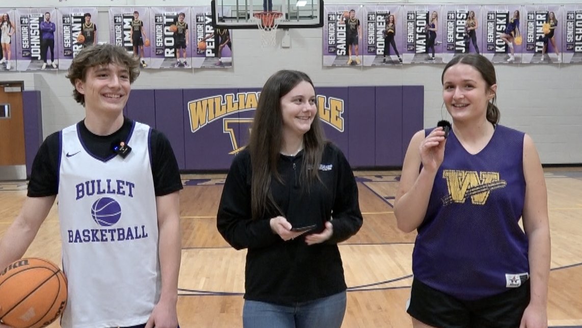 Channel1450com's tweet image. Mia and Dalton Root Talk Root Court and Compete in a Three Point Contest

The Williamsville seniors are preparing to play their final games on Dave Root Court. The twins discuss playing on the court, sibling competition and compete in a three-point contest
channel1450.com/2026/02/12/mia…