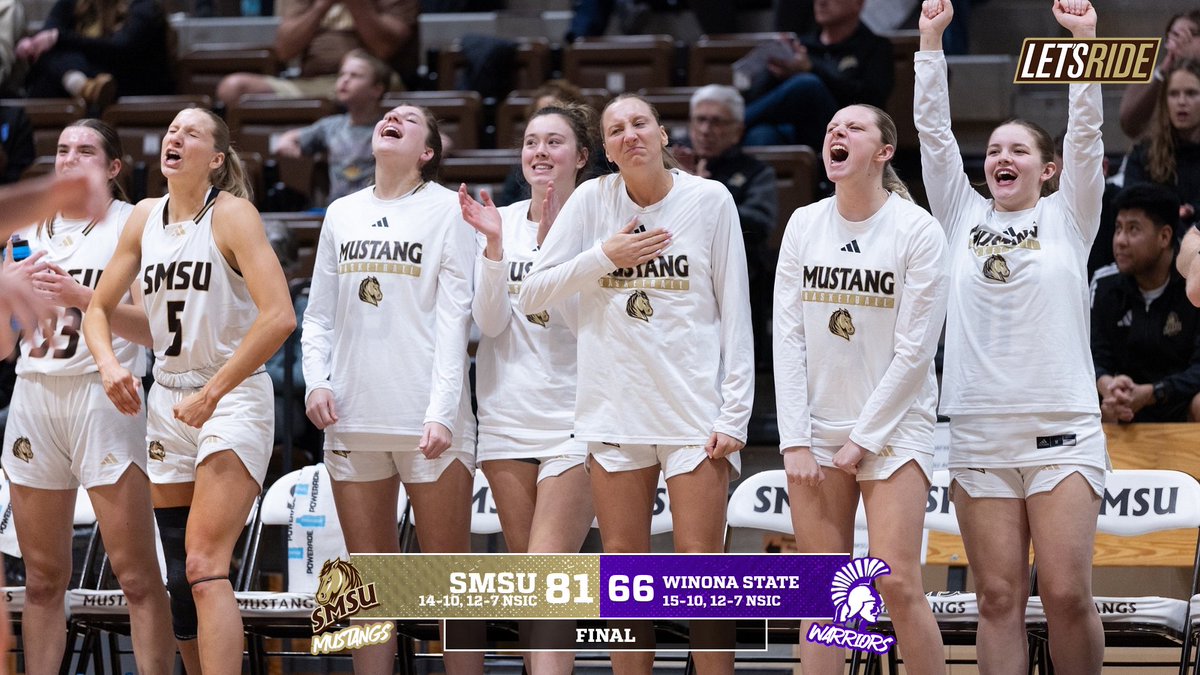 Mustangs get revenge over the Warriors! 

Audrey Swanson leads the team with 23 points and four 3-pointers, Natalie Nielsen with an 18 point, 12 rebound double double.

SMSU is back in the R/A Facility Saturday at 2 p.m. against CSP.

#LetsRide