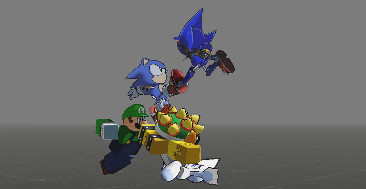 ThatShadowBunni's tweet photo. Three more renders to join the other four.
1. Malware Amy and Wistful are here.
2. The greatest and most confusing battle! Sonic, Luigi, Bowser, and Metal Sonic go all out on each other, and Token just randomly decided to join Sonic and Luigi. (Includes alternate angle) https://t.co/XvBHwBbiL4