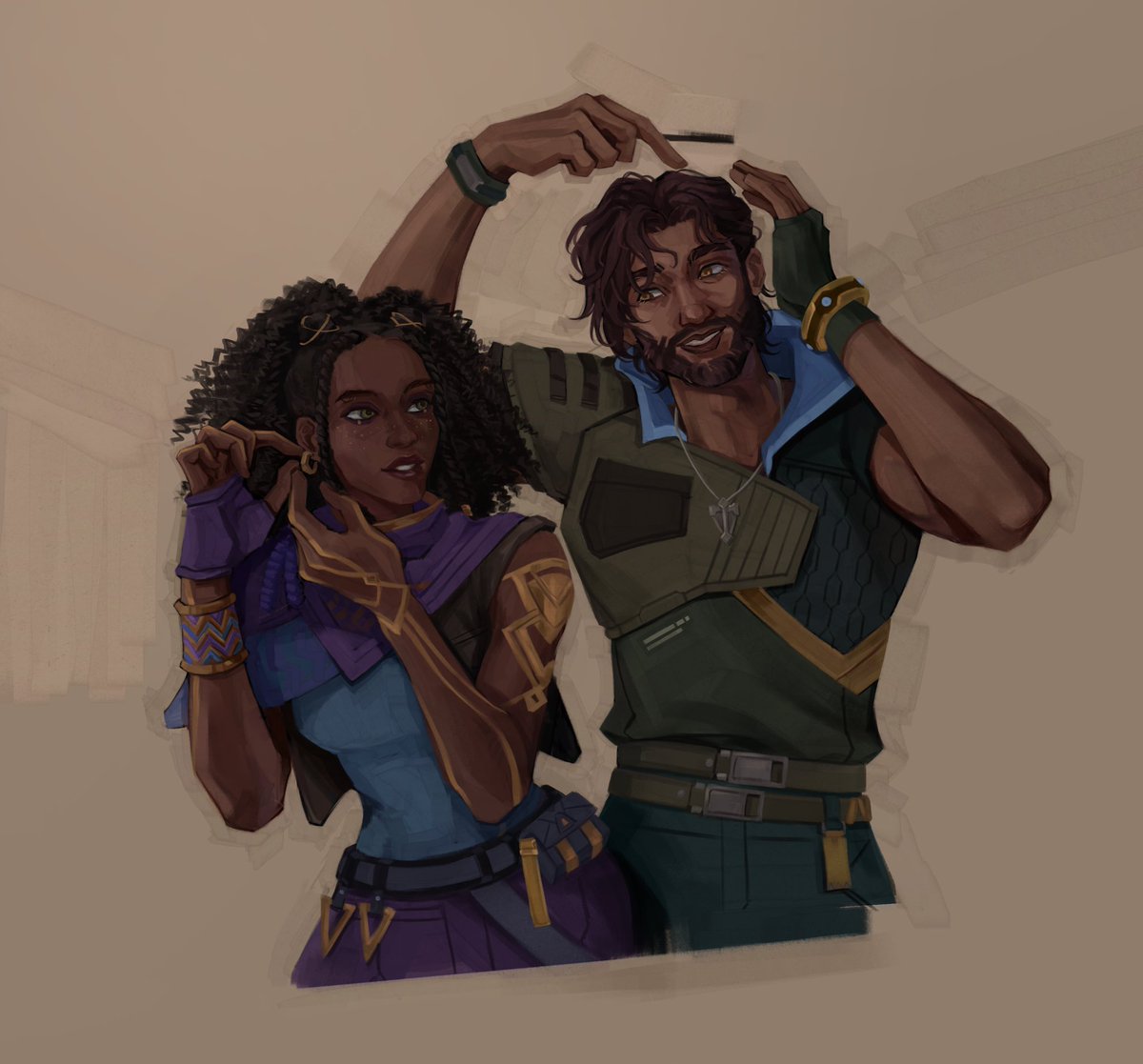 they’re getting ready to be that beautiful couple at the con everyone is jealous of #meljay #arcane