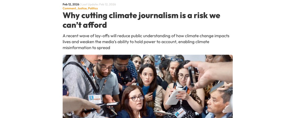 Researcher <a href="/FelixHorne1/">Felix Horne</a> writes for <a href="/ClimateHome/">Climate Home News</a>  about the recent media lay-offs, including #climate journalists, and the urgent need for support and investment in truth and accountability highlighting that "the #climatecrisis will not pause because fewer people are paid to