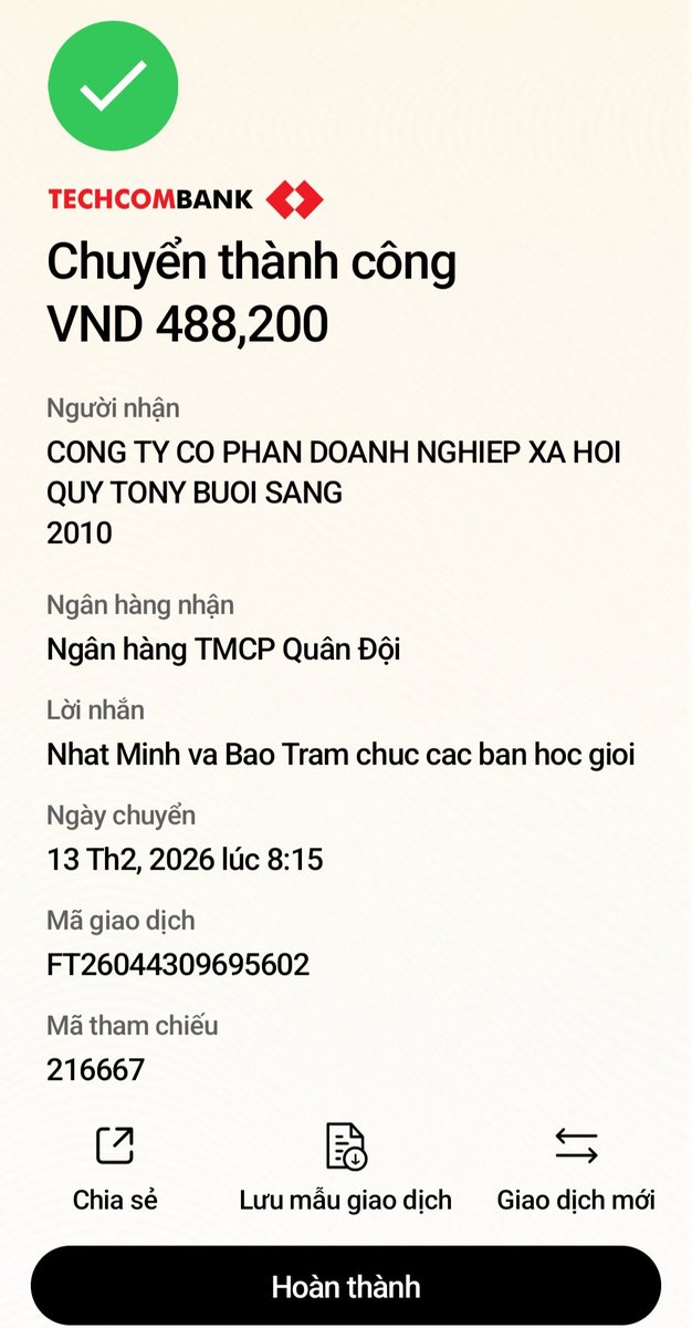 Mẹ khui con heo 2 anh em đóng góp làm từ thiện và hỏi ý kiến là góp Quỹ học bổng cho trẻ em nghèo nha con. 2 anh em đồng ý và sáng nay mẹ hoàn thành thiện ý này cho 2 anh em! Chúc các con luôn chăm ngoan học giỏi 🥰