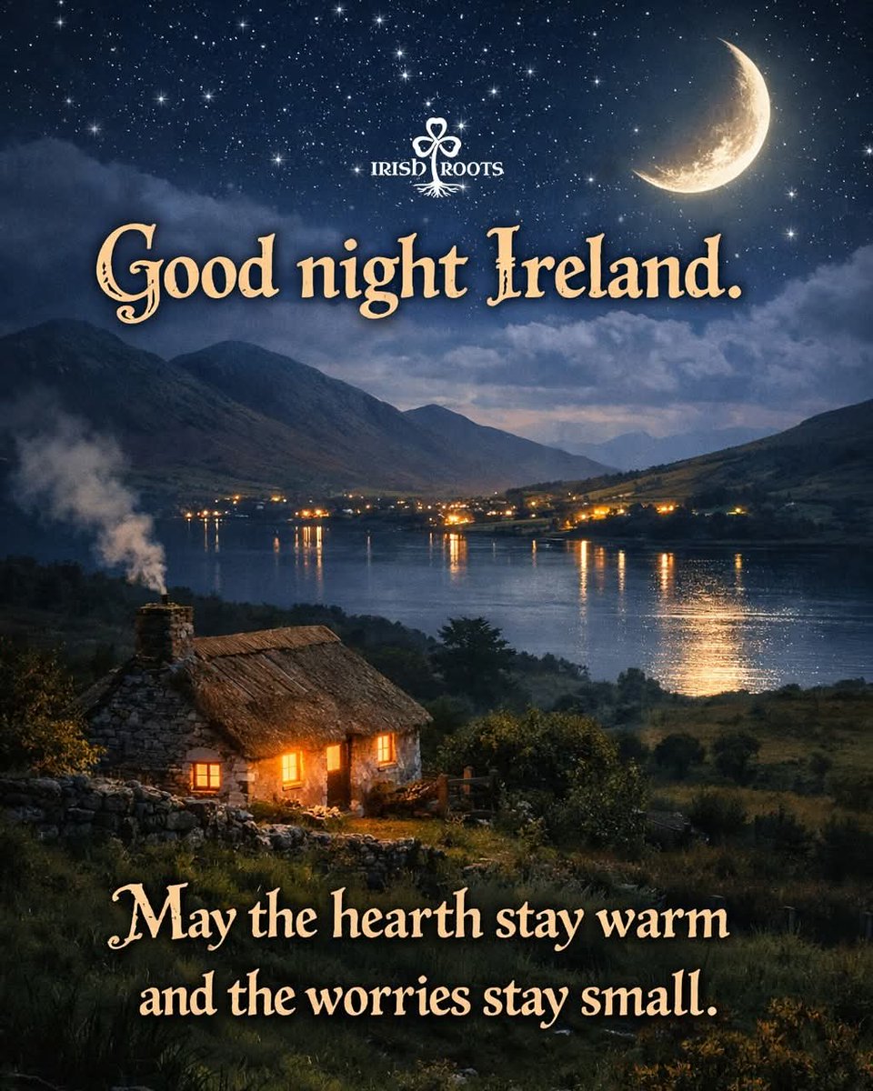 🌙 Good night Ireland. May the hearth stay warm and the worries stay small. 🇮🇪

Wherever you are reading from tonight, may there be warmth in your home and peace in your thoughts.

#GoodNightIreland #IrishHome #EveningInIreland #IrishLife #FromIreland

📸 Irish Roots