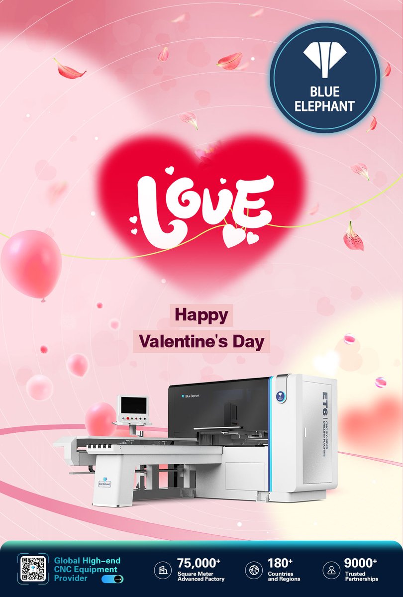ElephantCnc's tweet image. ❤️ Happy Valentine’s Day
— Blue Elephant CNC

💌Looking for the right CNC solution?
elephant-cnc.com 
Whatsapp/mobile: +86-15064026772
#valentinesday  #cncrouter #cncroutermachine #edgebandingmachine #edgebander #computersaw #nestingcncmachine #cncdrill