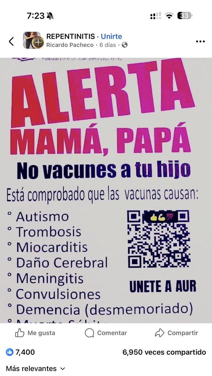 Como todo, a los mexicanos les encanta politizar, ahora con el #sarampión 
Pero la realidad es que gracias a los imbéciles anti vacunas esto en algún momento iba a suceder
Miles de comentarios anti vacunas en esta publicación, miles de veces compartido… pena ajena🤦🏻‍♂️