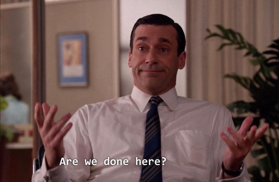 misfittoyqueen's tweet photo. Me after clocking into work for an hour #Work #MadMen #ModelEmployee #TheOffice https://t.co/XC1iSC2rUi