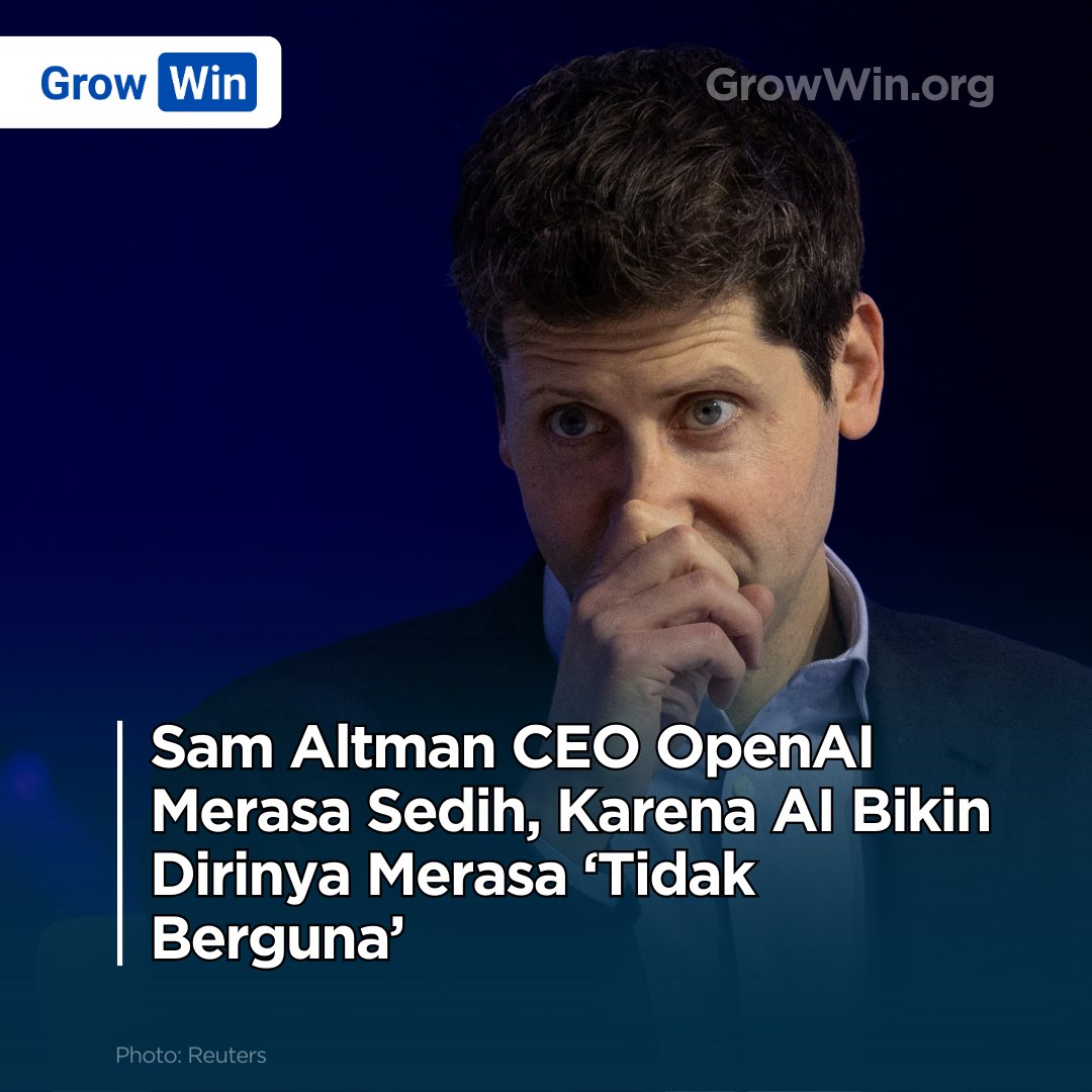 GrowWinID's tweet photo. CEO OpenAI Sam Altman mengungkapkan perasaan sedih dan "agak tidak berguna" setelah menyadari bahwa alat AI buatan perusahaannya sendiri, Codex, dapat menghasilkan ide fitur yang lebih baik daripada pikirannya. Pengakuan jujur ini menuai reaksi beragam di dunia teknologi. https://t.co/SK3dzl4DZu
