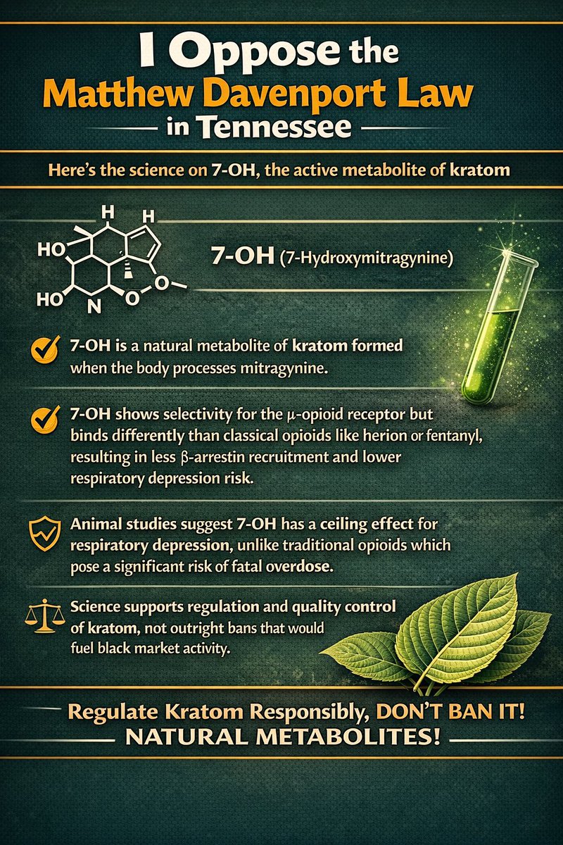 Oppose Matthew Davenports Law in Tennessee effectively Banning Kratom consumption and sales and turning Hard working Tennesseans and consumers alike FELONS overnight... We must Fight for our choice to use plant based medicine 
Please help Me Fight to Oppose this Bill