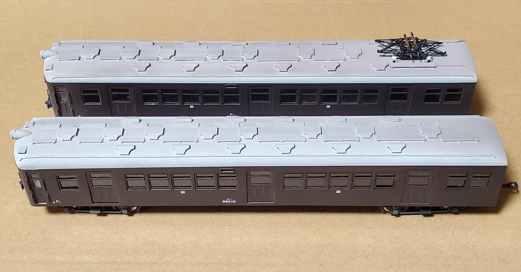 年末に中古店で購入した『ひかり模型のモハ60,クハ55』ですが、少々手