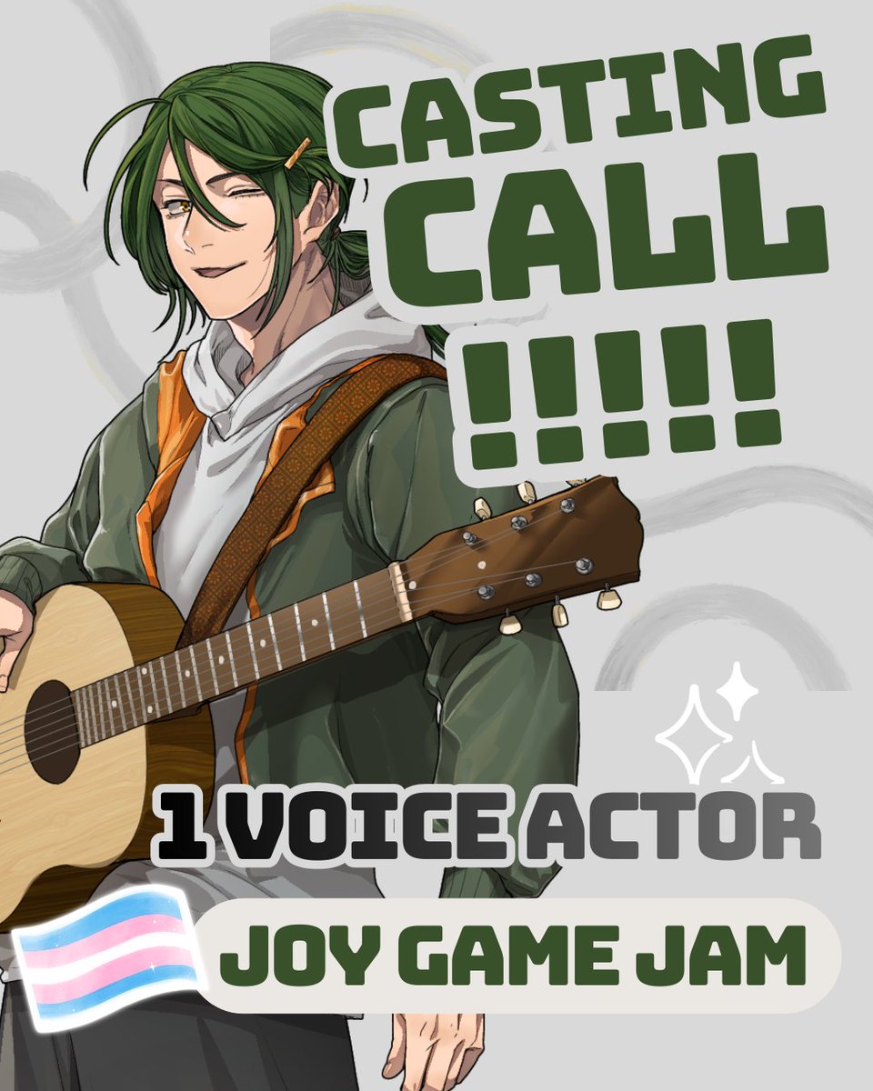 ‼️VA CASTING CALL OPEN for 🏳️‍⚧️TRA NS JOY Game Jam 🌟TRAIN TO NOWHERE🌟

A short, sweet VN game about com ing out to a stranger on a fantastical train!💕

AUDITION IN🧵⤵️🔥