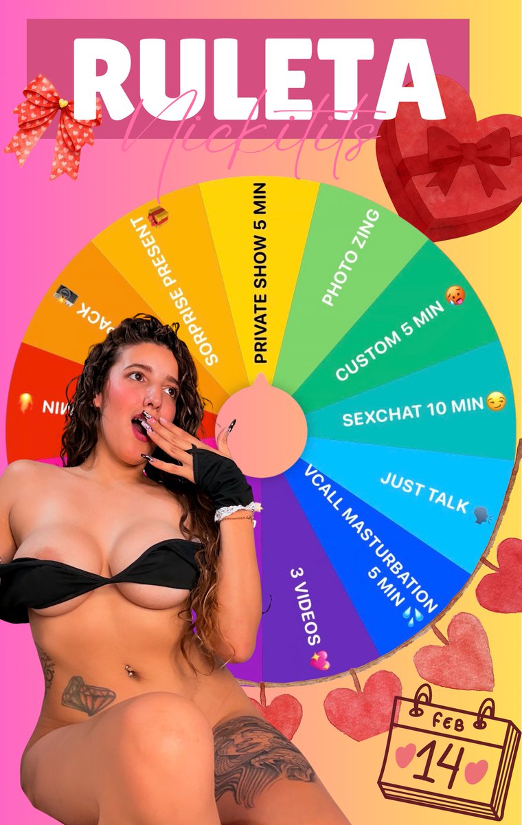 nickitits_'s tweet photo. 🎡🩷New Valentine’s roulette on my Onlyfans FREE🫢

Take advantage of the spins that you earn unmissable prize !!🍀🎁🫦

https://t.co/sqA0JbnVYH https://t.co/XJp3aMOF2d