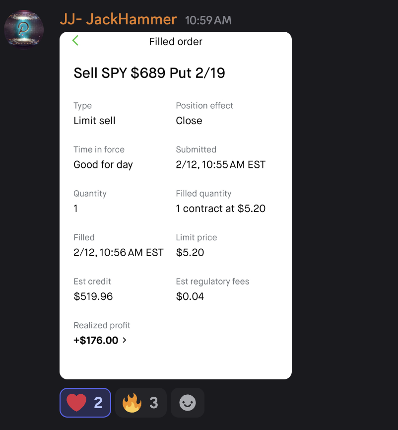 Congrats to JJ-JackHammer! $SPY $QQQ $IWM