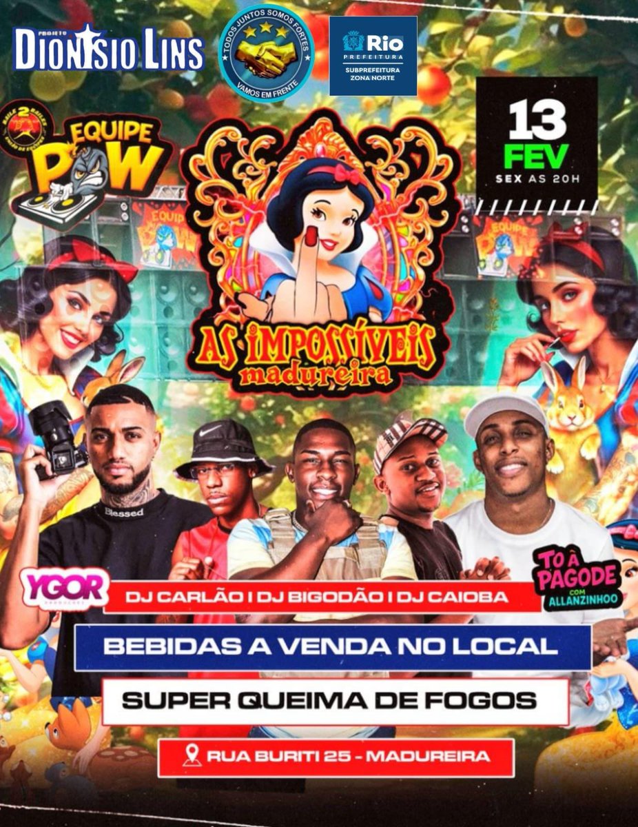 🔥 É AMANHÃ!!! 🔥

MEGA SAÍDA DAS IMPOSSÍVEIS 🥳🎭

🎧 DJs Carlão, Caiobá e Bigodão 
🎤 Pagode com cantor Allanzinho 

📸 Fotos oficiais com o fotógrafo Ygor
🎆 E uma super queima de fogos