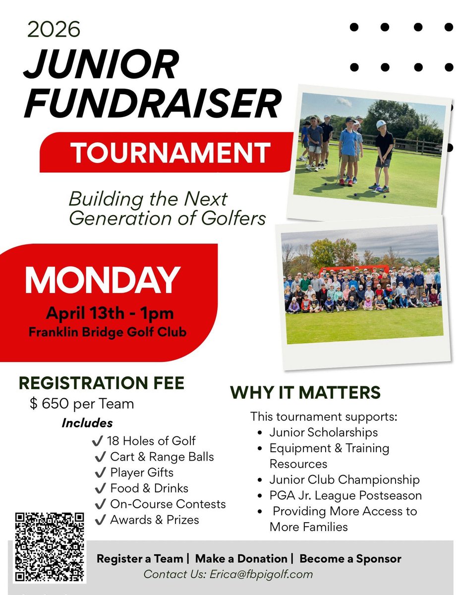 JeremyHeadGolf's tweet photo. Check out this opportunity to support the Jr. PGA program at Franklin Bridge. https://t.co/KRnzYCTcDq