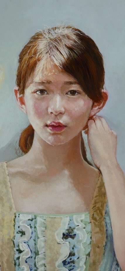 油彩12P 「アイリス」(部分)WIP 題名は、花言葉「前進、希望」から