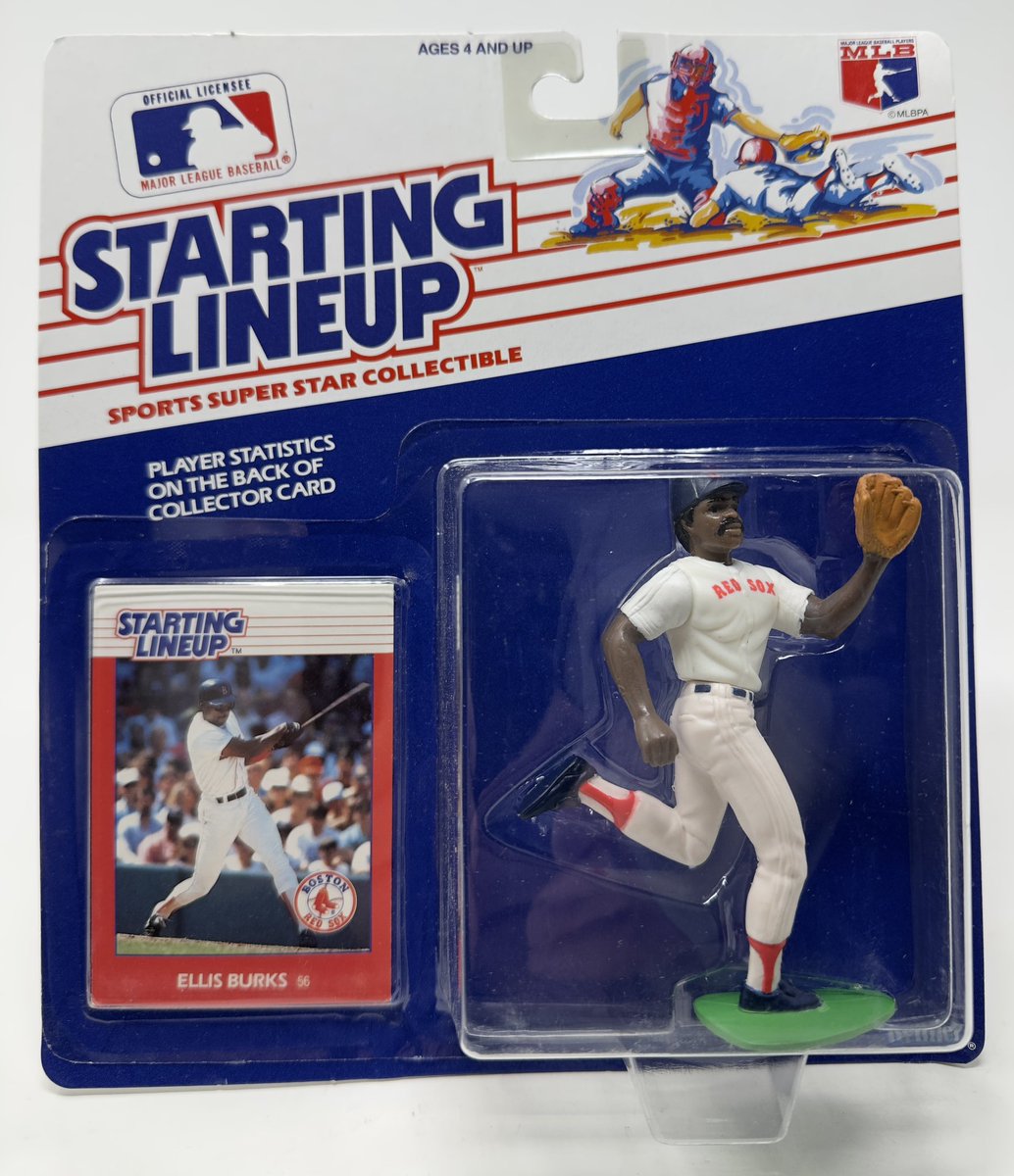 I was never to sure about this pose. I wonder how Ellis Burks felt about it?  Fun fact, when Kenner made the prototype to this figure, his name was spelt wrong on his jersey. They had it ad Burkes.