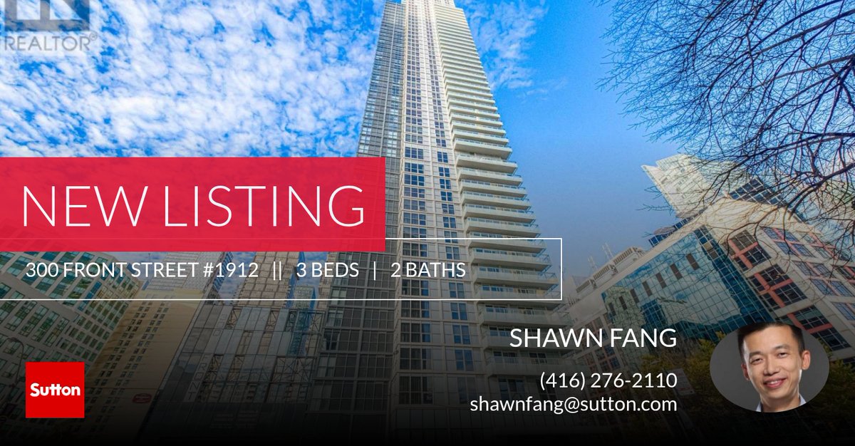ShawnFang11's tweet photo. 📍 New Listing 📍 Take a look at this fantastic new property that just hit the market located at 300 Front Street #1912 in Toronto (waterfront Communities). Reach out here or at (416) 276-2110 for more information https://t.co/ctLtWLHyWN https://t.co/NJOC1RzAmQ