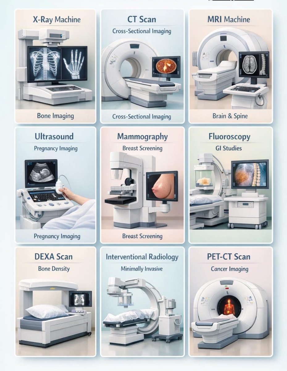 Med_Bytes's tweet image. Radiology department : Machine &amp;amp; Uses!!
