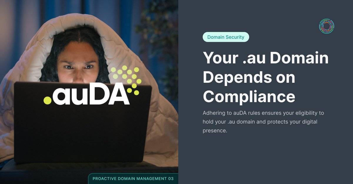 Micron21's tweet photo. Owning a .au domain requires strict adherence to auDA policies.
Compliance isn't optional; it's a condition of registration. Failing to follow the rules can lead to the suspension or deletion of your domain.
Don't risk your online presence. Stay compliant.
https://t.co/jM6vLQS6UI https://t.co/T13FdIT8nc