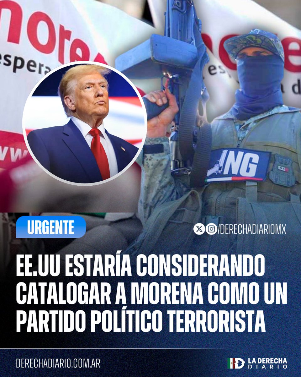 🚨🇲🇽🇺🇸 | #URGENTE SE VIENE: El analista experto en Seguridad Nacional, Dr. <a href="/GhalebKrame/">Ghaleb Krame, Ph.D.</a>, informó que el gobierno de Estados Unidos estaría considerando catalogar a Morena como un Partido Político Terrorista, por sus evidentes vínculos con los cárteles.