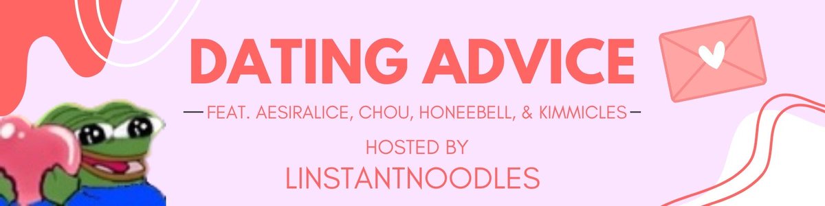 are you single? do you feel chopped? wanna ask questions just to ask?  

Tonight I'll be hosting a dating advice segment w/ <a href="/chousauce/">chou</a> <a href="/honeebell/">honeebell</a> <a href="/AesirAlice/">Alice</a> <a href="/Kimmicle_X/">Kimmie D</a> for Valentine's Day at 7PM PST!

🫰 submit your questions &amp; dating profile (opt): forms.gle/k8ooo1QM2kf5Sd…