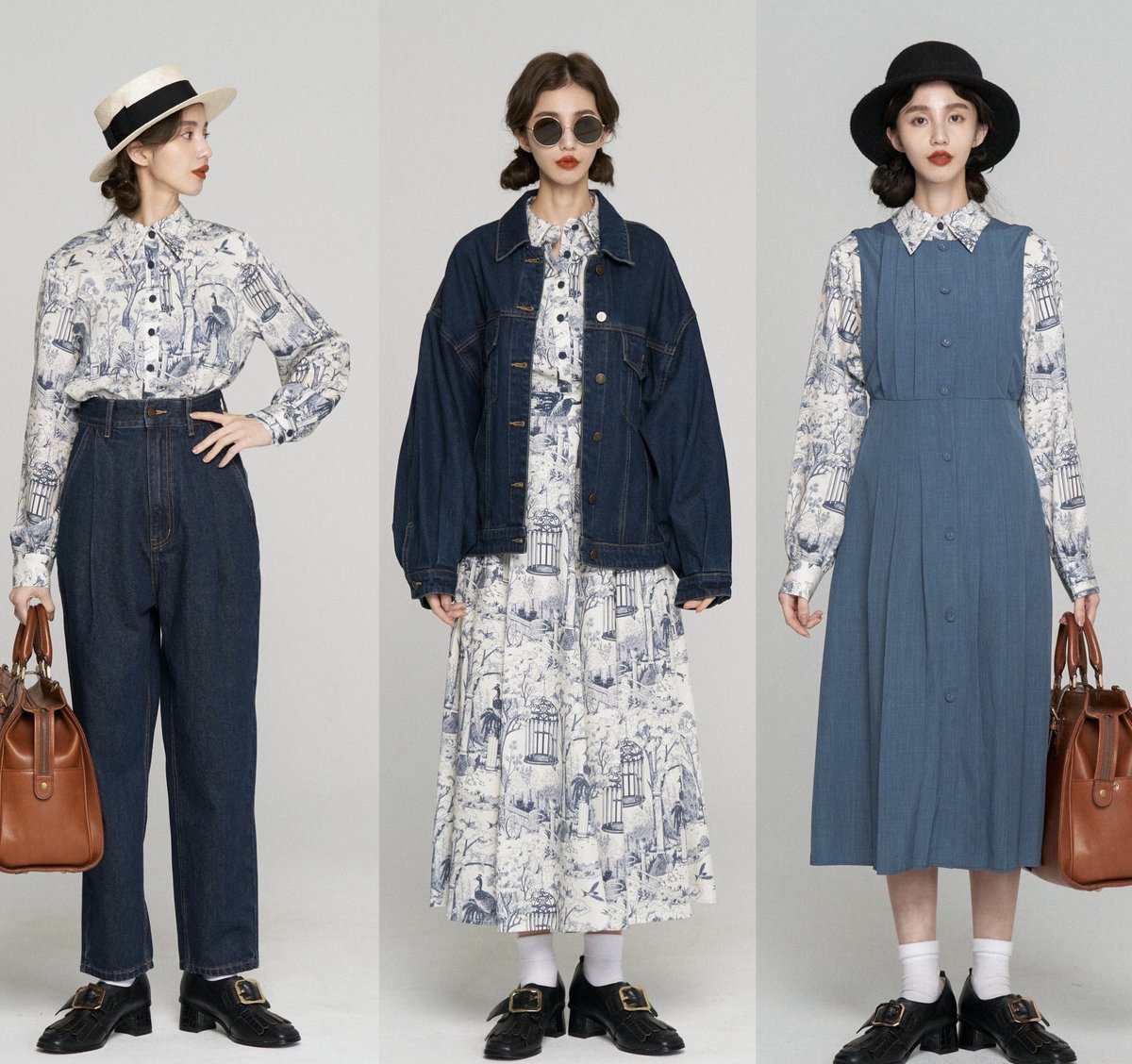 2月23日(月)再販開始 《孔雀が裏庭にいる》Blouse / Black,Navy