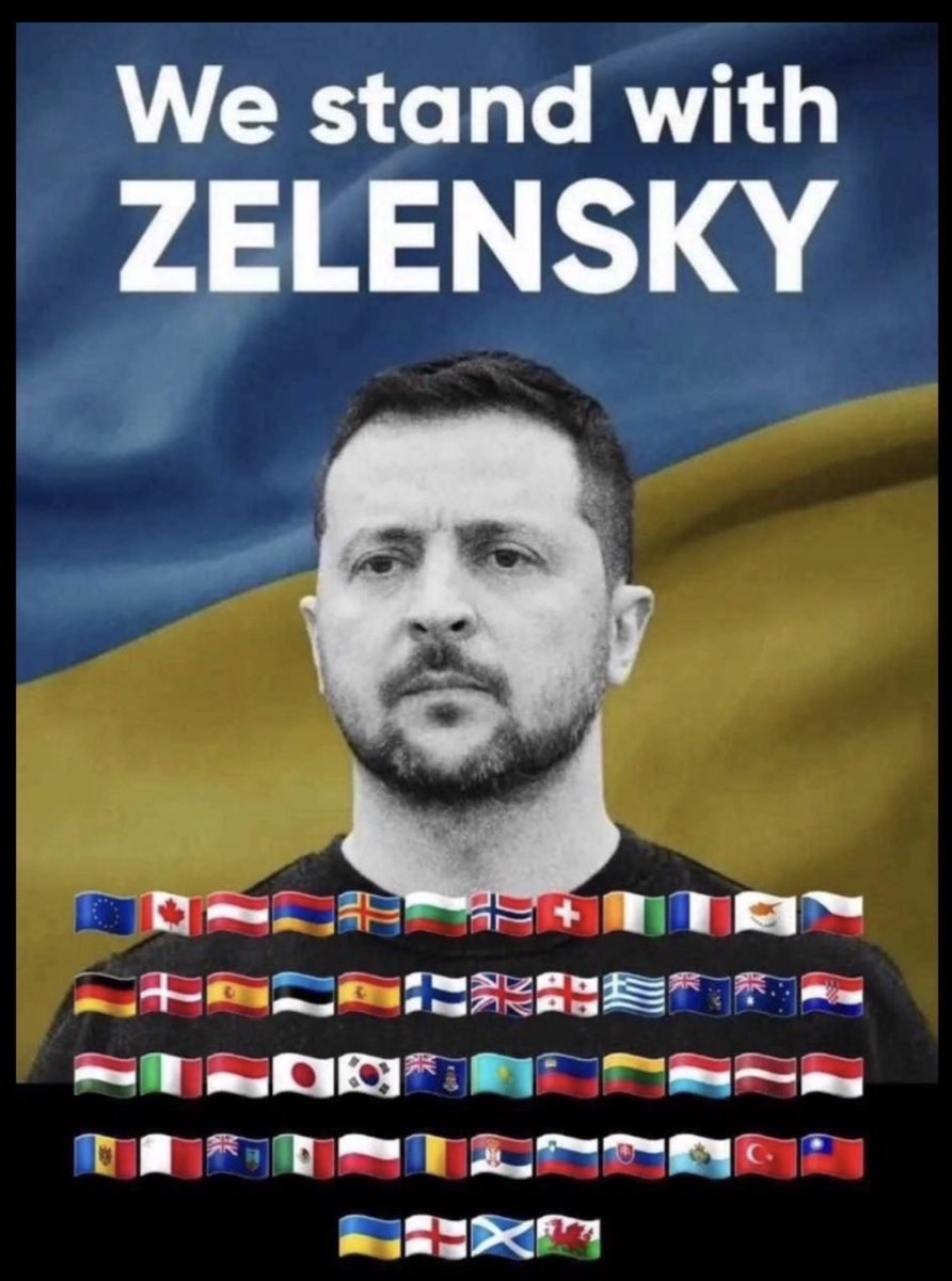 Wave a 🇺🇦 flag if you stand with Ukraine 
and Zelenskyy! 🙏 🇺🇦 #SlavaUkraine 🇺🇦