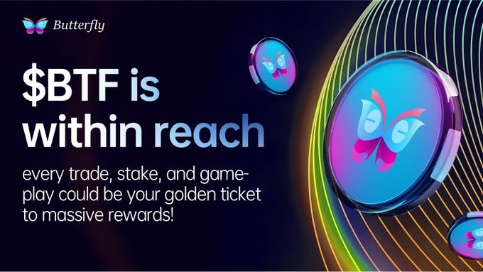 BASEButterfly_'s tweet photo. 🦋Tired of boring crypto platforms? #Butterfly is here to help! Join our vibrant ecosystem where #DeFi and meme-themed #NFTs are even more exciting. With $BTF at your fingertips, every trade, stake, and game could be your ticket to winning big. https://t.co/9cRuve97p6