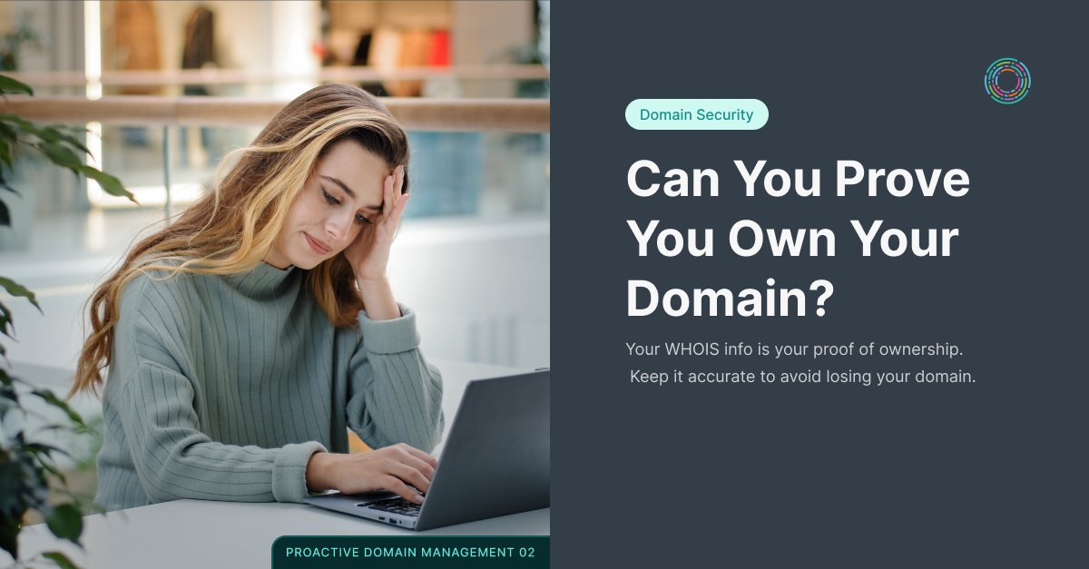Micron21's tweet photo. Outdated WHOIS contact details can cost you your domain.

Accurate information ensures you receive renewal notices and can prove ownership in a dispute. It's a critical security check.

When was the last time you updated yours?

learn more: https://t.co/jM6vLQS6UI https://t.co/q39SjkJAZs