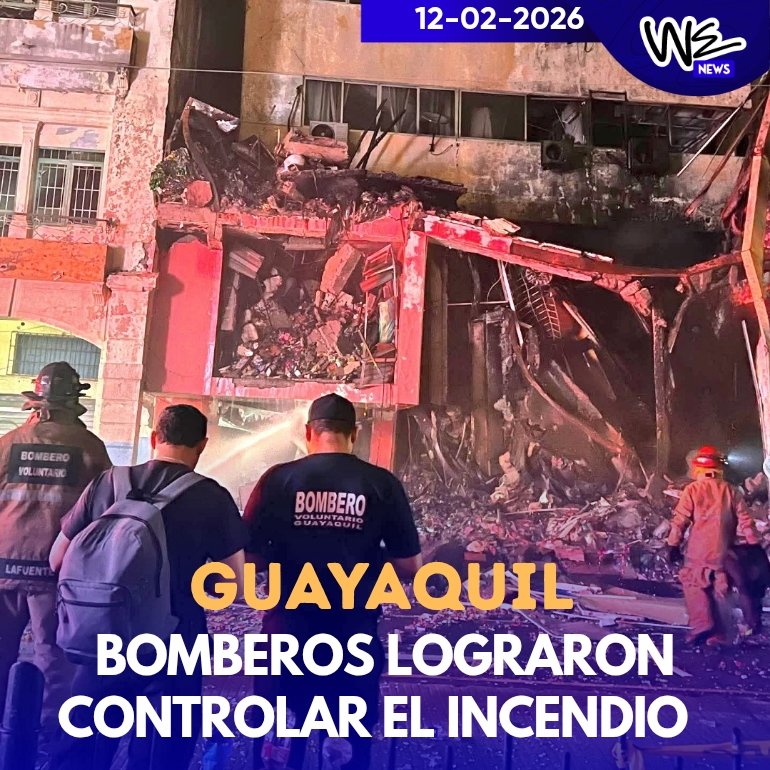 wenewsec's tweet photo. #IncendioenGuayaquil
Tras 36 horas de arduo trabajo, los bomberos lograron controlar el incendio en el Edificio Multicomercio, 3 unidades del Cuerpo de Bomberos permanecerán en el lugar durante la noche. 

Unas 100 familias y alrededor de 50 comercios se han visto afectados. https://t.co/tR6yJSxFQ7