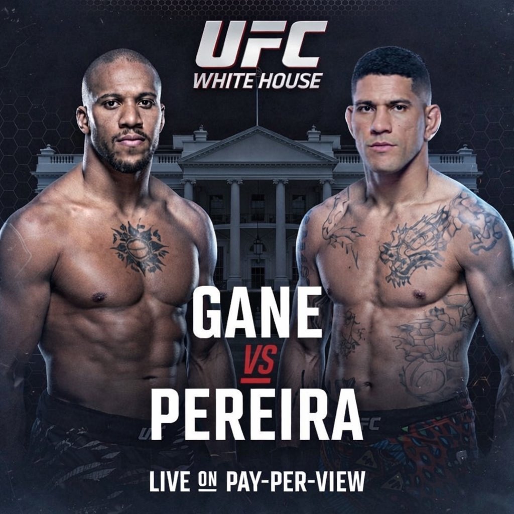 Tom Aspinall sidelined with eye surgery. Heavyweight picture just got VERY interesting…
Gane vs Pereira at the White House for the Interim Heavyweight Championship