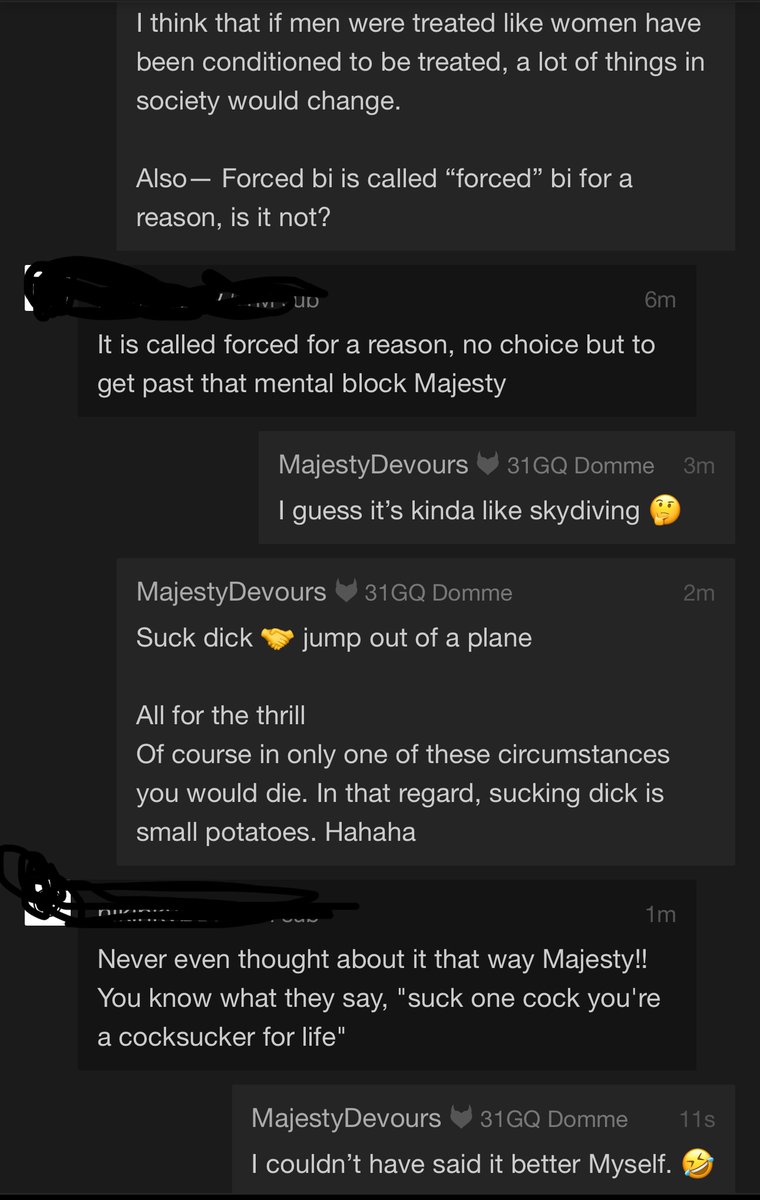 MajestyDevours's tweet photo. Sucking dick 🤝 jumping out of a plane — get through that mental block and you will be flying high.. https://t.co/BqlTJ8XFFK