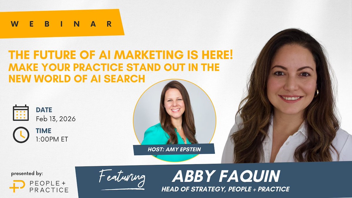 straightwires's tweet photo. Stay ahead guys! Don't miss out on great content like this!
The Future of AI Marketing is Here!
Make your practice stand out in the world of AI Search.
📅Feb 13, 2026 | 1:00 PM ET
Learn how AI is changing how patients find you, why some practices are invisible, &amp; what you can do! https://t.co/UMHx0zrlC5