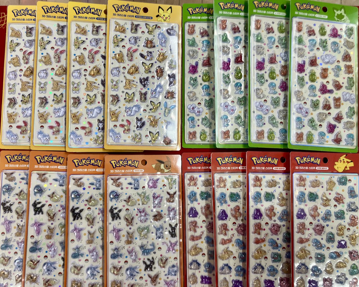 韓国版 ポケモン 3Dクリスタルステッカー】入荷‼️ ポケモン3D