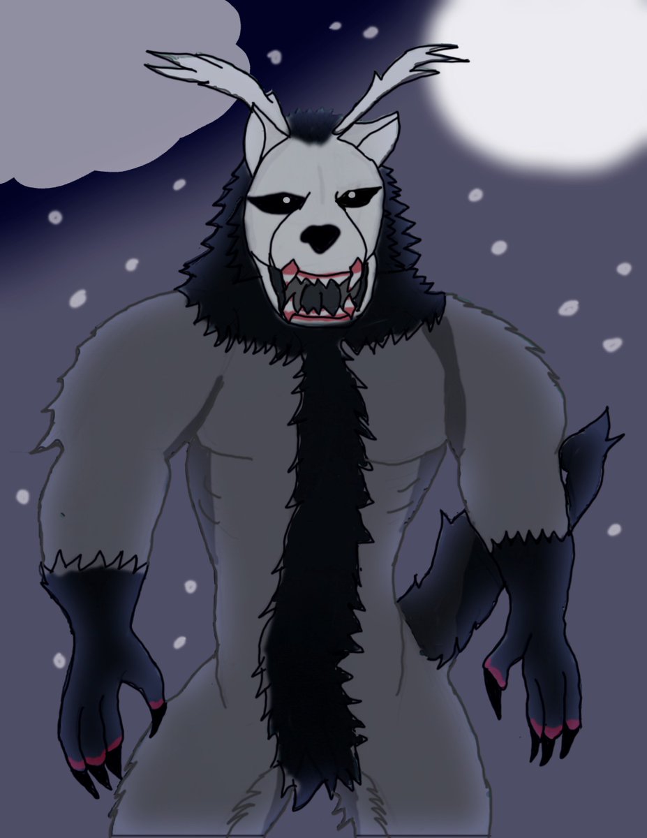 El dibujo terminado del Wendigo en dijital 
#furryartists