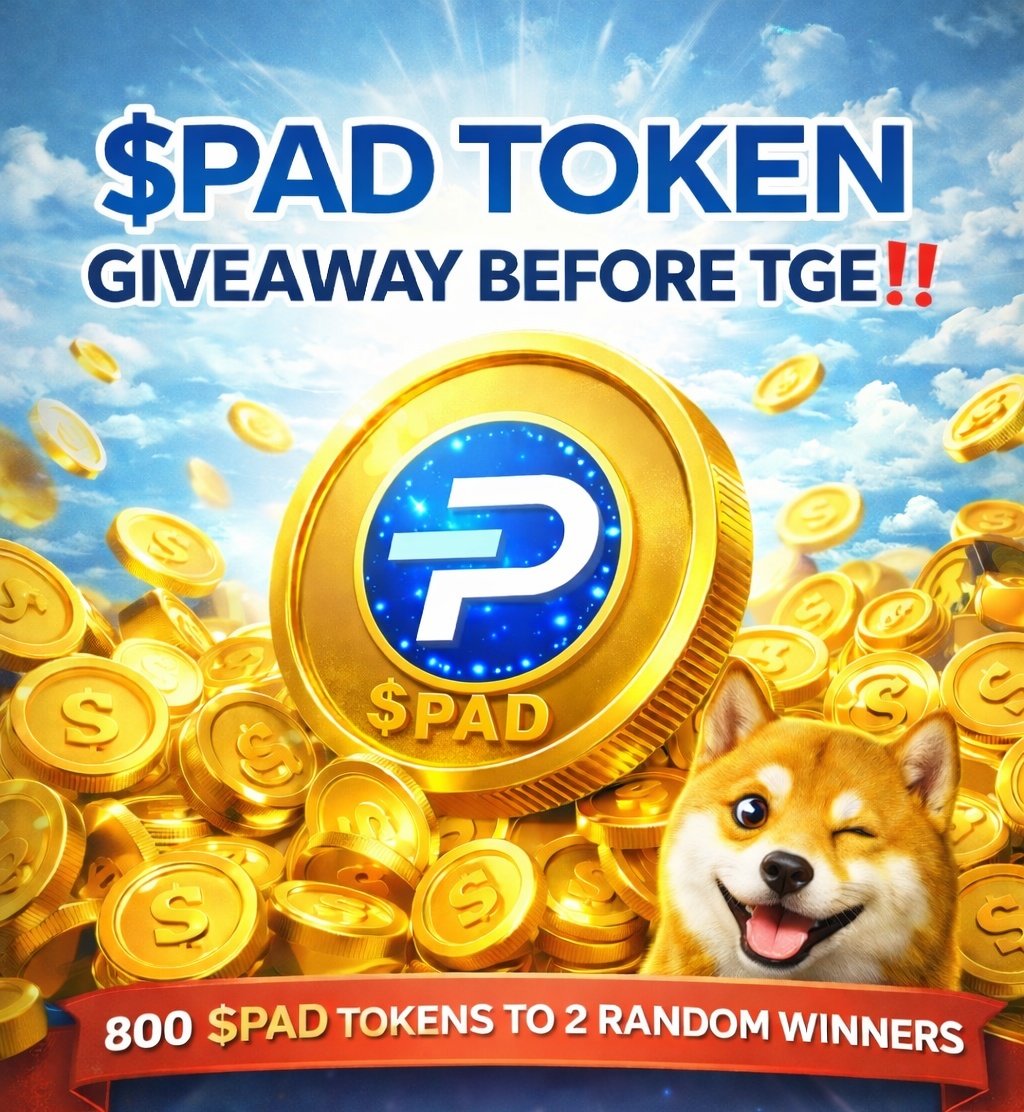 $PAD TOKEN GIVEAWAY BEFOTE TGE‼️‼️

Our TGE is closer than you think, not today or tomorrow maybe soon we will announce it.
We need support at the time, while waiting join this $pad giveaway.

800 $PAD tokens to 2 random winners.

Rules:
Follow: <a href="/doginalpad/">Doginals PAD</a> [must follow]
Like,
