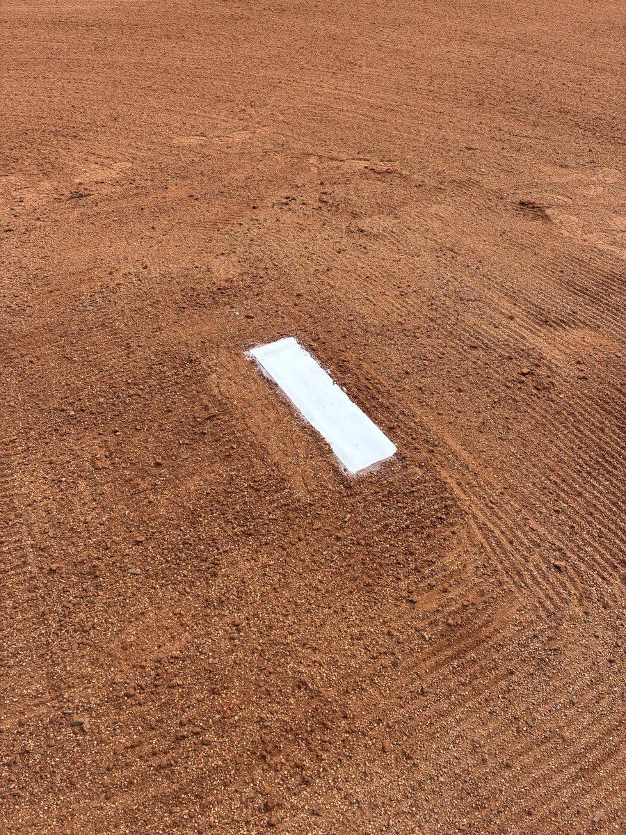 ddease21's tweet photo. Flipped pitching rubber on the softball field. Realigned, new clay bricks. https://t.co/Zt0mEQgUhK