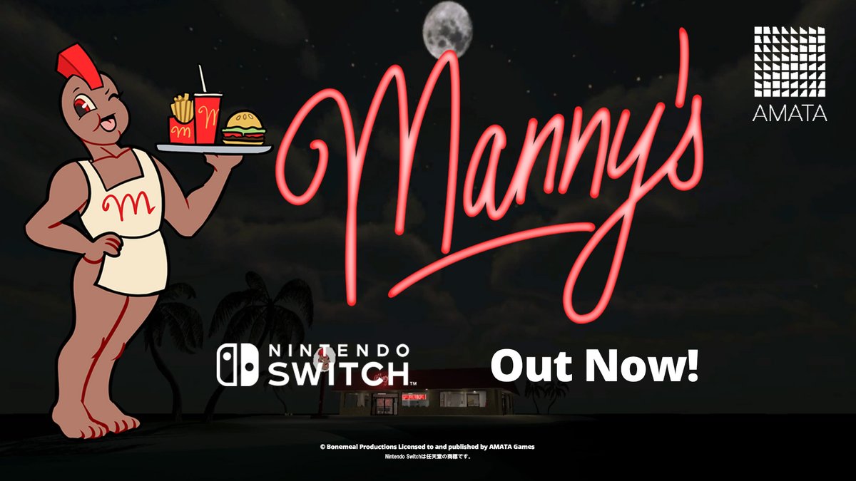Nintendo Switch™ version of “Manny's”  Released today on AMATA Games! 
PlayStation™5 and Xbox X|S versions coming in 2026!
Will this castaway get his last meal, or will he become the meal?
▶️ nintendo.com/us/store/produ…