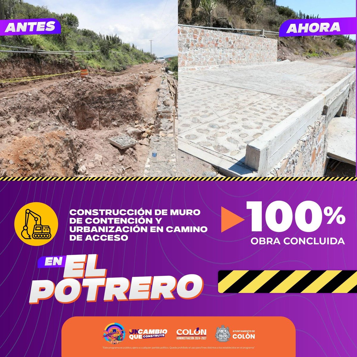 🟠Obras en Colón 🟠
“Estos trabajos reflejan las gestiones y el trabajo constante de nuestra administración”: alcalde Gaspar Trueba.

🔸 “Seguiremos impulsando proyectos que beneficien a todas y todos; bien pensados, bien planeados y sobre todo bien ejecutados para Colón”.