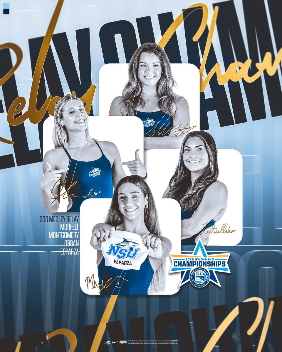 NSU_Swim's tweet photo. golden night for the sharks 🤩
#SharkCounty // #SharkInfestedWaters // #ThePowerinBroward https://t.co/KSRE5C3ltY