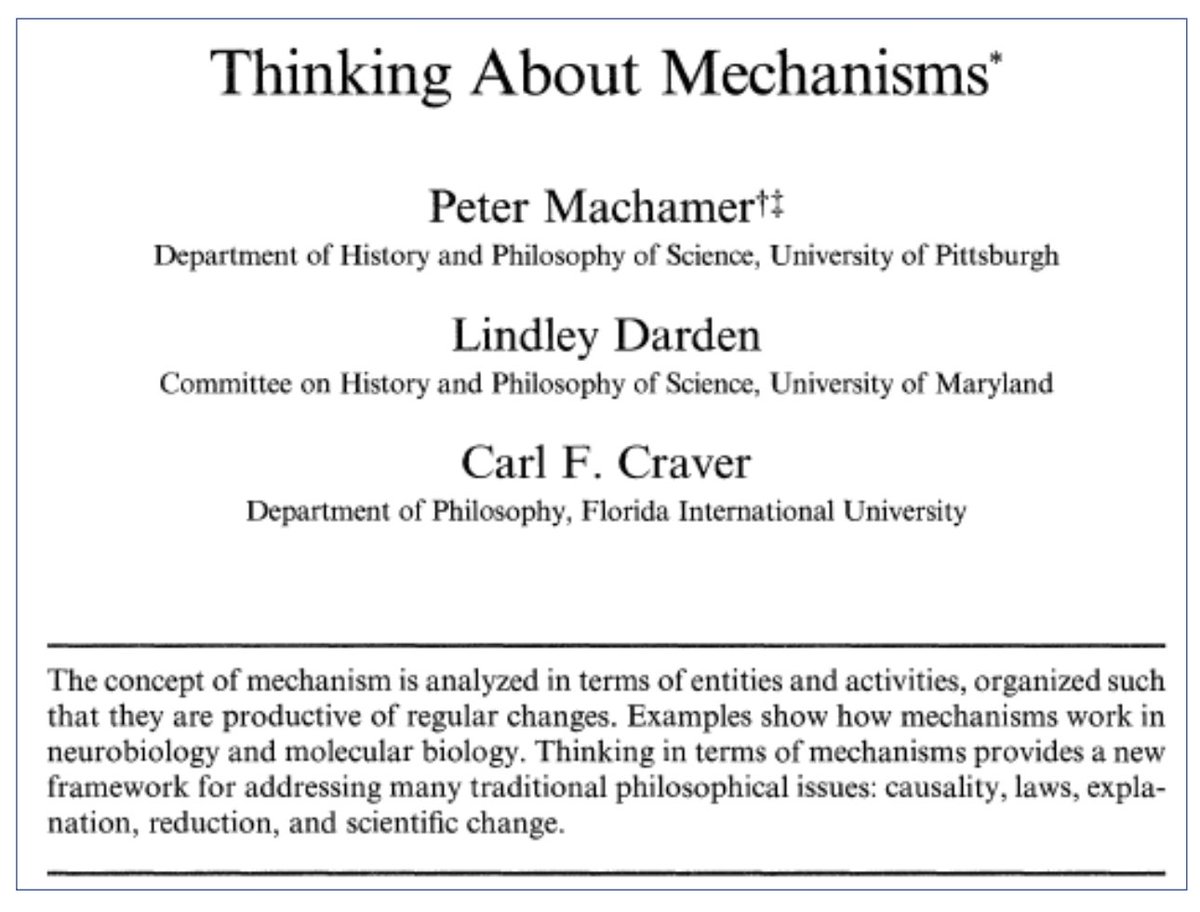 Reflexiones sobre mecanismos causales

Este artículo de Machamer, <a href="/LindleyDarden/">Lindley Darden</a> y Craver se ha convertido en un referente clave en el debate sobre los mecanismos causales.

Descarga (en inglés): home.csulb.edu/~cwallis/382/r…